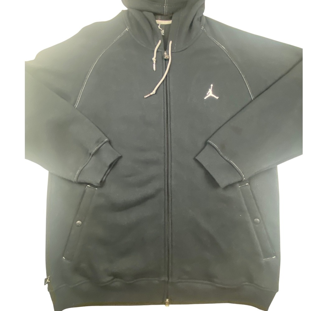 Jordan Mens Full Zip Hoodie Black Jumpman Logo Fleece Sweatshirt XL‎ 372460-012